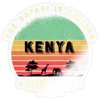 Diani Beach Kenia Safari Design - Sticker Größe S (10 x 10 cm) - Transparent glänzend - Vorne