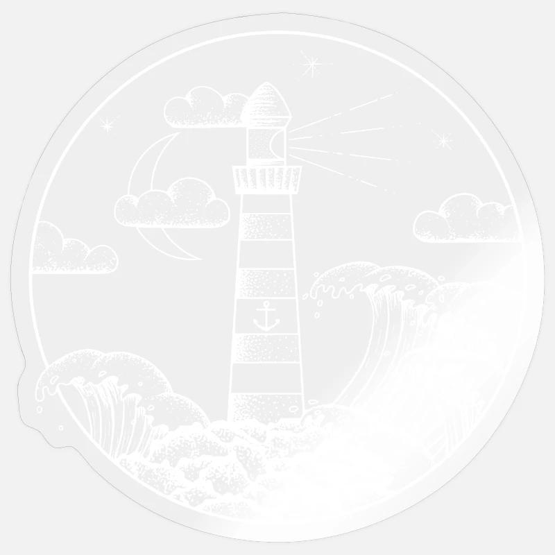 Phare dans la tempête SVENPAINT - Sticker taille S (10 x 10 cm) - brillant transparent