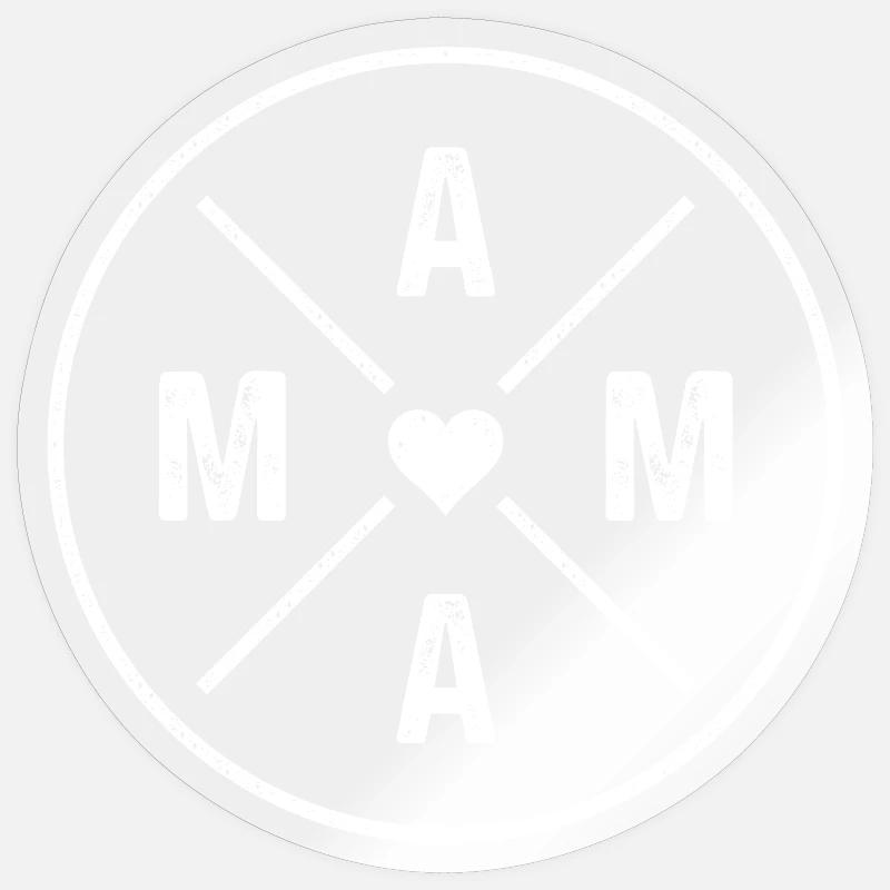 Mama Herz Mutter Liebe Muttertag Geschenk Sticker Größe S (10 x 10 cm)