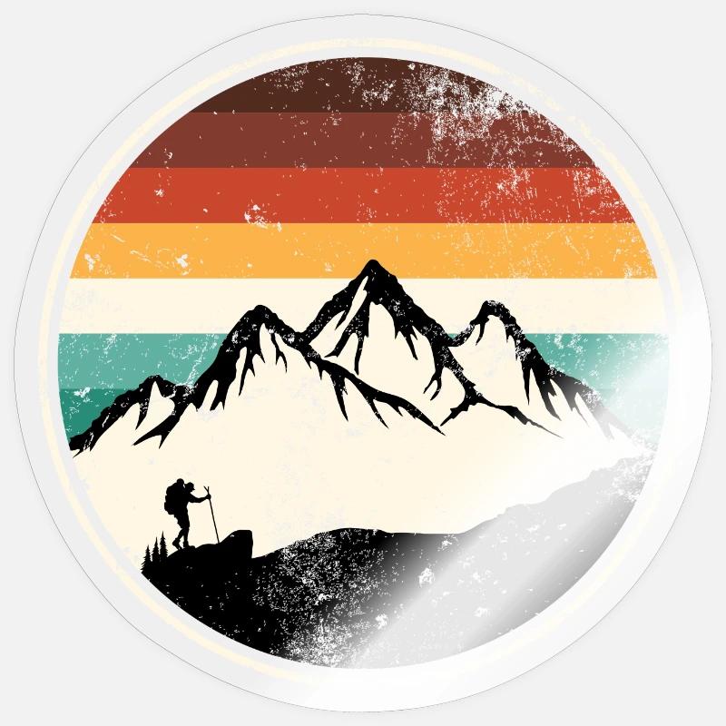 Rond du sentier Retro Peak - Sticker taille S (10 x 10 cm) - brillant transparent