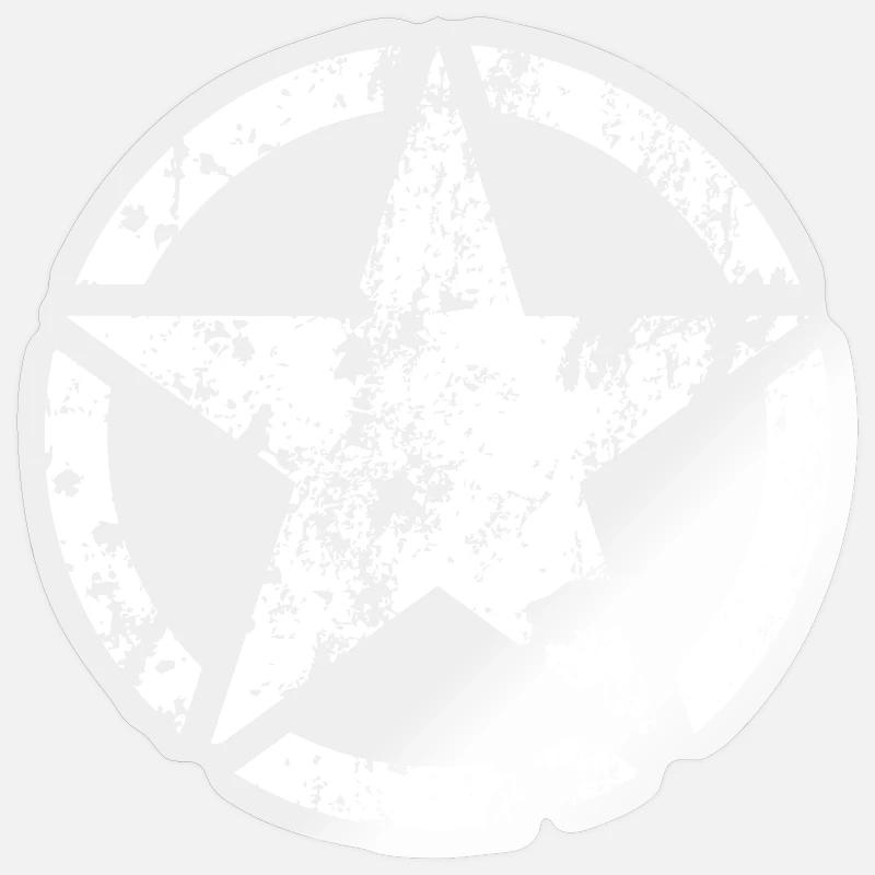 Weathered Circular Star - Sticker size S (10 x 10 cm) - transparent glossy