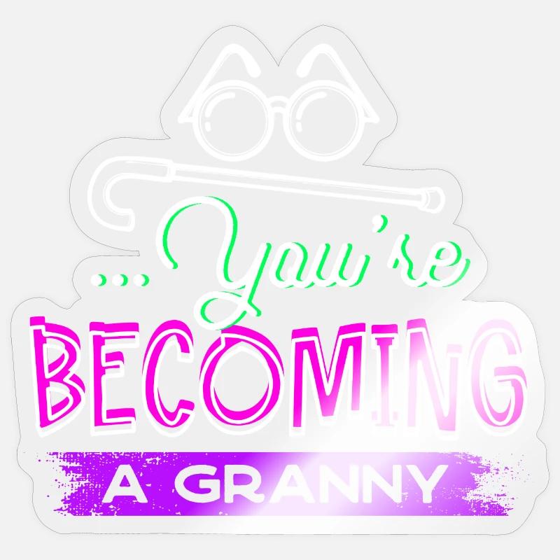 Glückwunsch Großmutter Oma Statement Brille Sticker Größe S (10 x 10 cm)