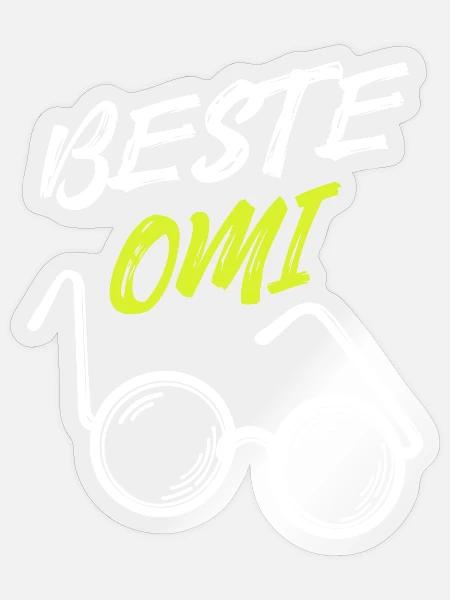 Beste Omi Oma Seniorin Brille Großmutter Statement - Sticker Größe S (10 x 10 cm) - Transparent glänzend