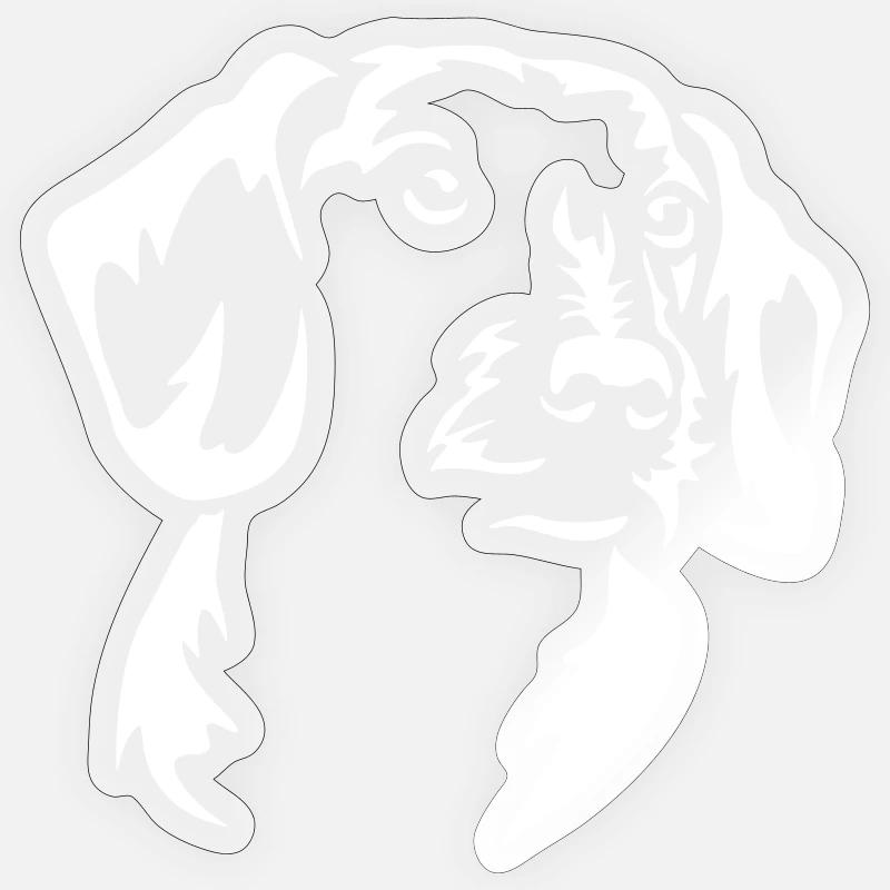 Dackel Kopf "Black Edition" - Sticker Größe S (10 x 10 cm) - Transparent glänzend