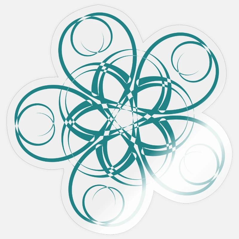 Fantasy Blumendesign Sticker Größe S (10 x 10 cm)