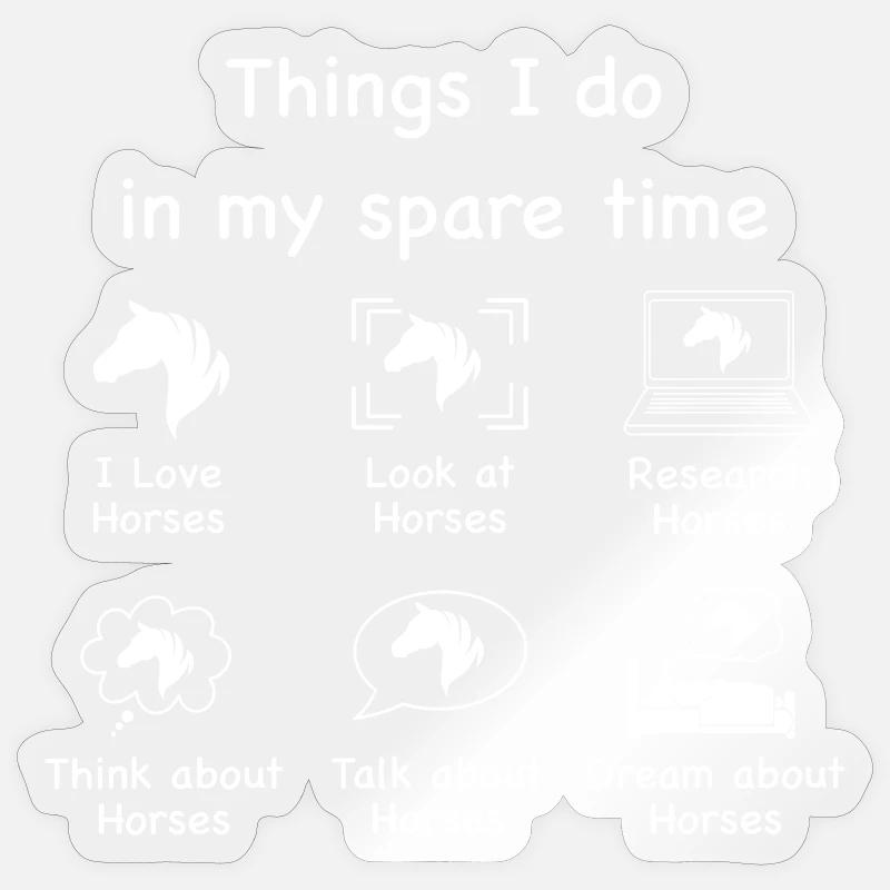 Amateurs de chevaux (blanc) - Sticker taille S (10 x 10 cm) - brillant transparent