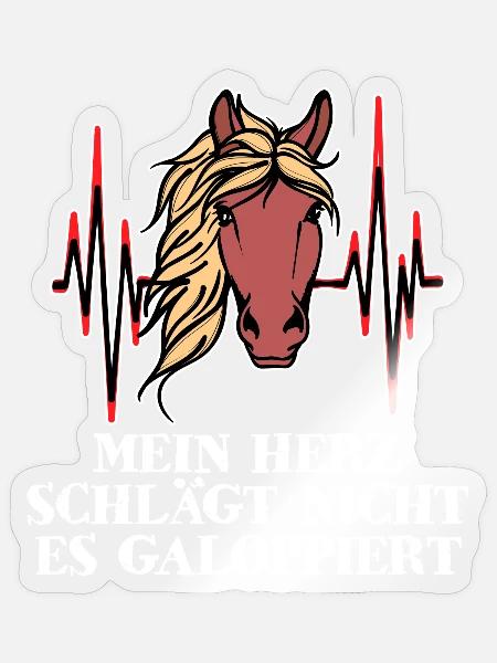 Hengst Statement Cool Galopp Islandpferde - Sticker Größe S (10 x 10 cm) - Transparent glänzend