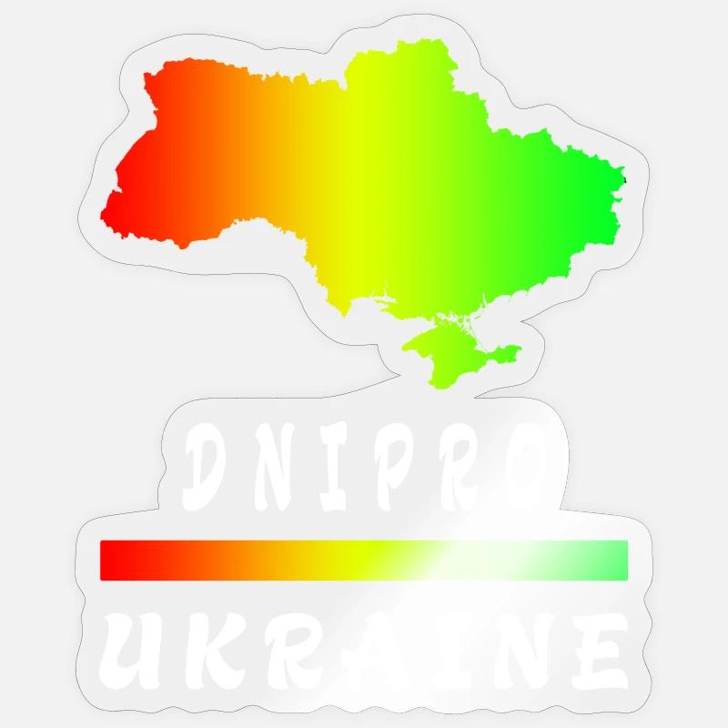 Dnipro Ukraine rainbow design - Sticker size S (10 x 10 cm) - transparent glossy