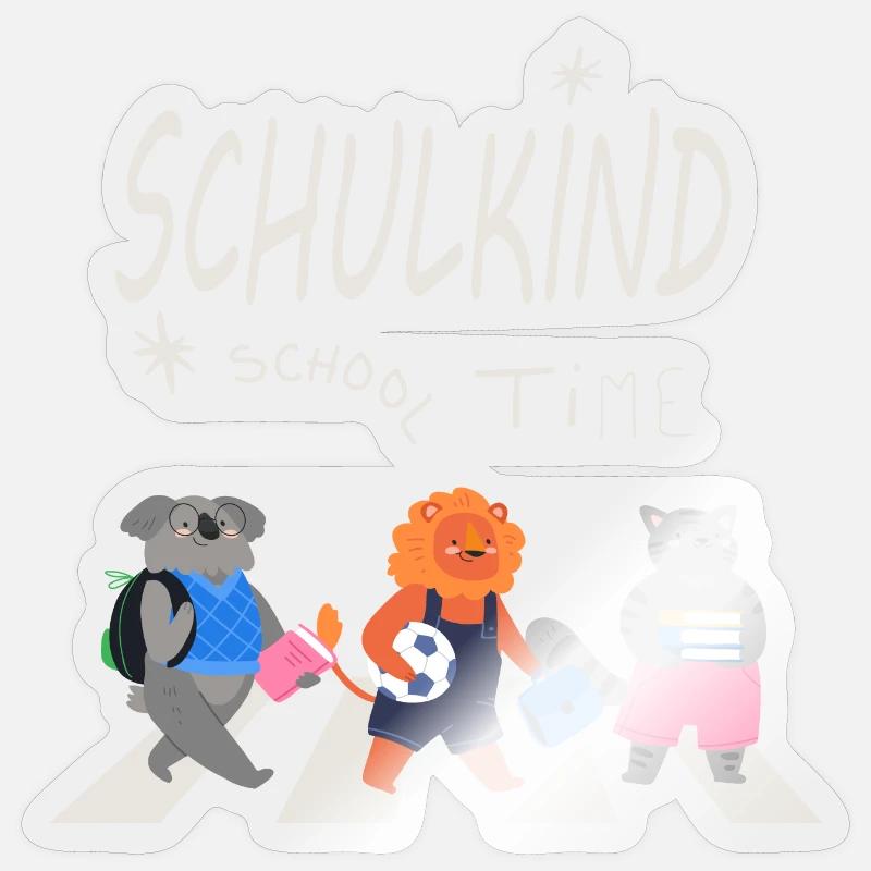 Schulanfang - Sticker Größe S (10 x 10 cm) - Transparent glänzend