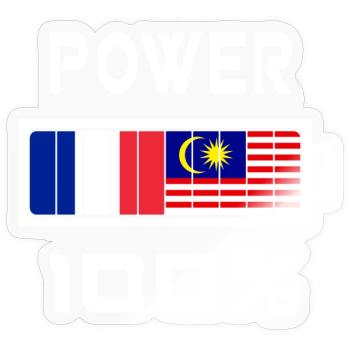 Malaysia und Frankreich machen 100% - Sticker Größe S (10 x 10 cm) - Transparent glänzend - Vorne