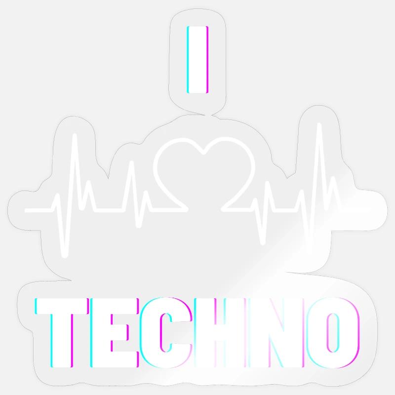 I love techno light Sticker Größe S (10 x 10 cm)