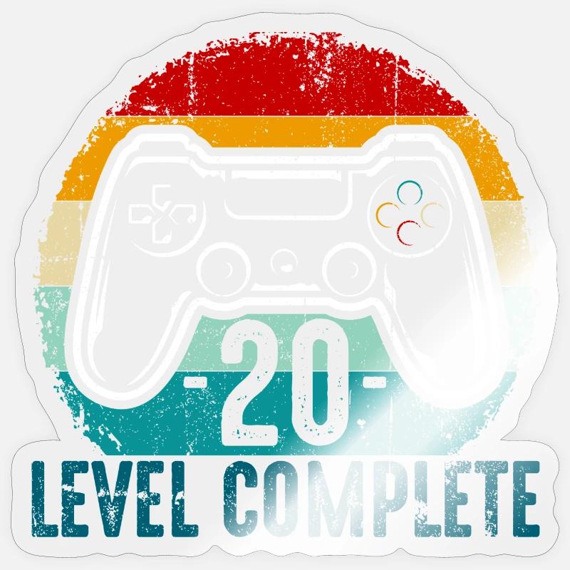 Retro Controller Level Complete - Sticker size S (10 x 10 cm) - transparent glossy