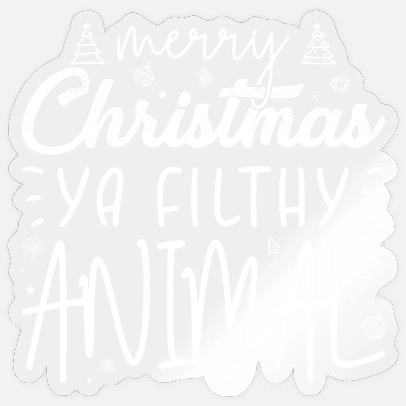 Cheeky Christmas Phrase Print - Sticker size S (10 x 10 cm) - transparent glossy