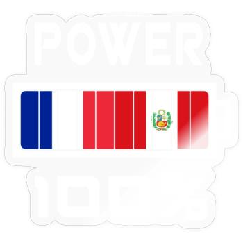 Peru und Frankreich machen 100% - Sticker Größe S (10 x 10 cm) - Transparent glänzend - Vorne