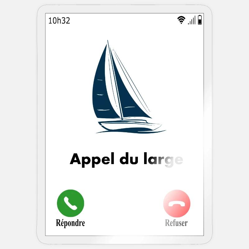 Appel du large - Sticker taille S (10 x 10 cm) - brillant transparent