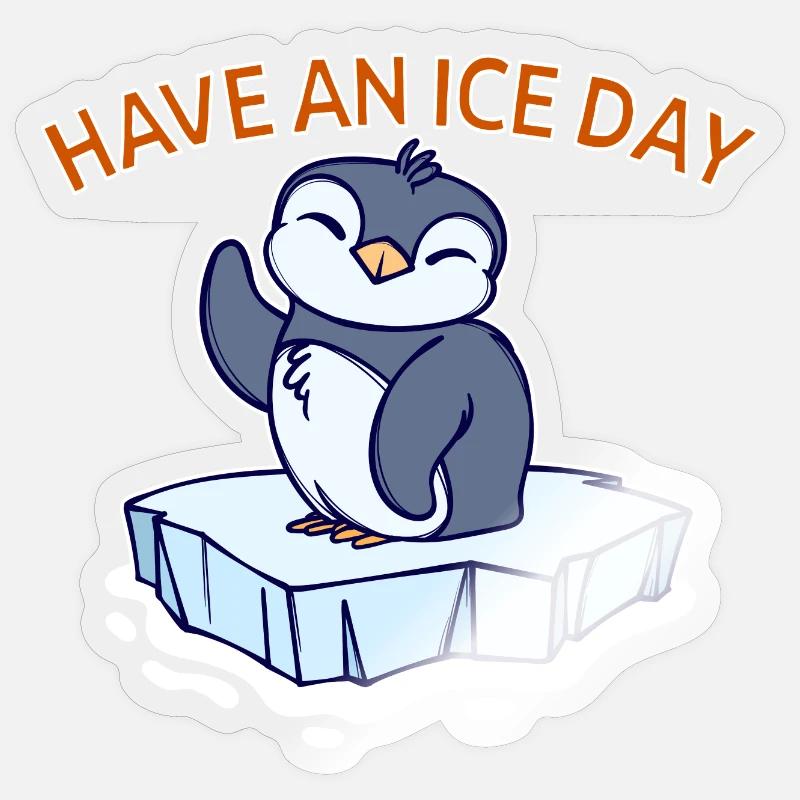 Antarktis Eis Kalt Pinguin Statement Seevogel - Sticker Größe S (10 x 10 cm) - Transparent glänzend