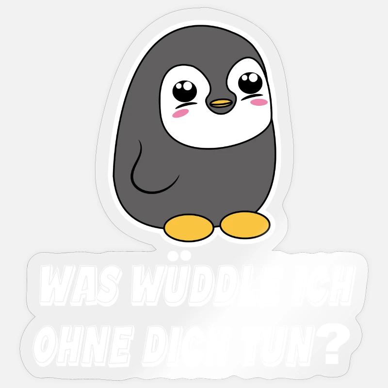 Pinguin Statement Seevogel Tier Arktis Vogel - Sticker Größe S (10 x 10 cm) - Transparent glänzend