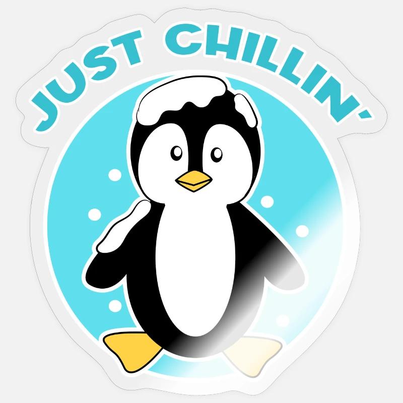 Pinguin Statement Eis Kalt Vogel Schnee Tier Sticker Größe S (10 x 10 cm)