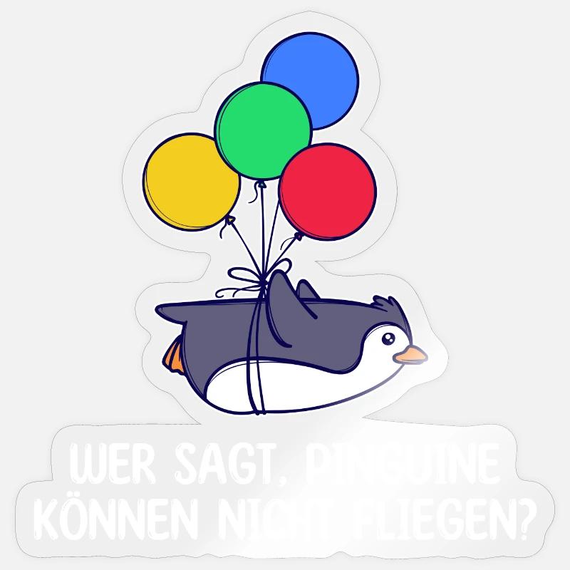 Humorvoll Tier Pinguin Statement Luftballon Vogel Sticker Größe S (10 x 10 cm)