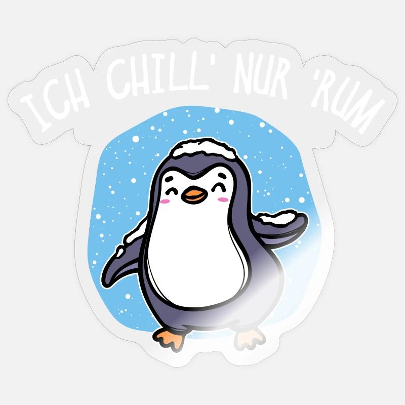 Pinguin Kälte Schnee Statement Tier Vogel Eis Sticker Größe S (10 x 10 cm)