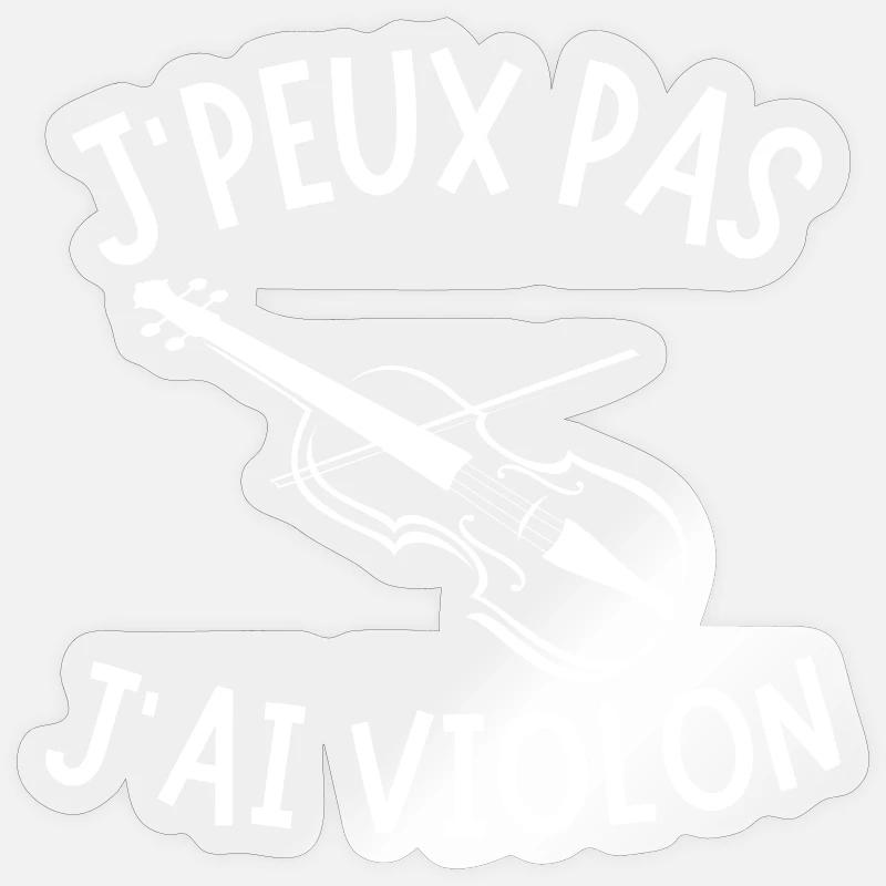 violon, violoncelle, jouer du violon - Sticker taille S (10 x 10 cm) - brillant transparent