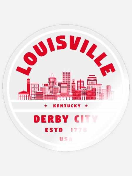 Louisville Derby Skyline Emblem - Sticker Größe S (10 x 10 cm) - Transparent glänzend