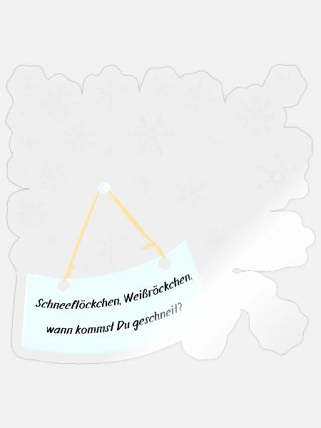 Schneeflocken und Weihnachtslied - Sticker Größe S (10 x 10 cm) - Transparent glänzend