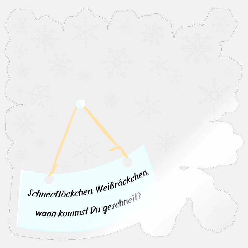Schneeflocken und Weihnachtslied - Sticker Größe S (10 x 10 cm) - Transparent glänzend