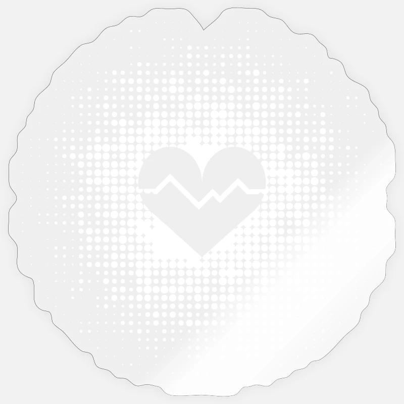 Contexte du cœur en points - Sticker taille S (10 x 10 cm) - brillant transparent