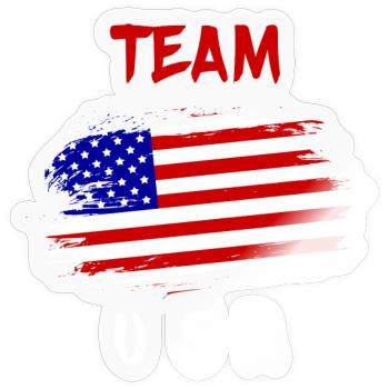 Team USA - Sticker Größe S (10 x 10 cm) - Transparent glänzend - Vorne