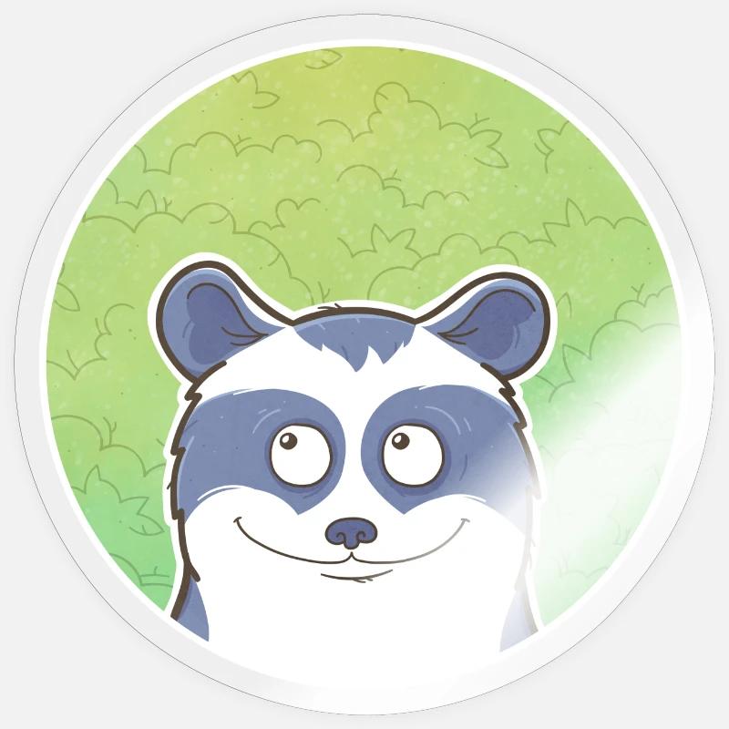 Waschbär - Sticker Größe S (10 x 10 cm) - Transparent glänzend