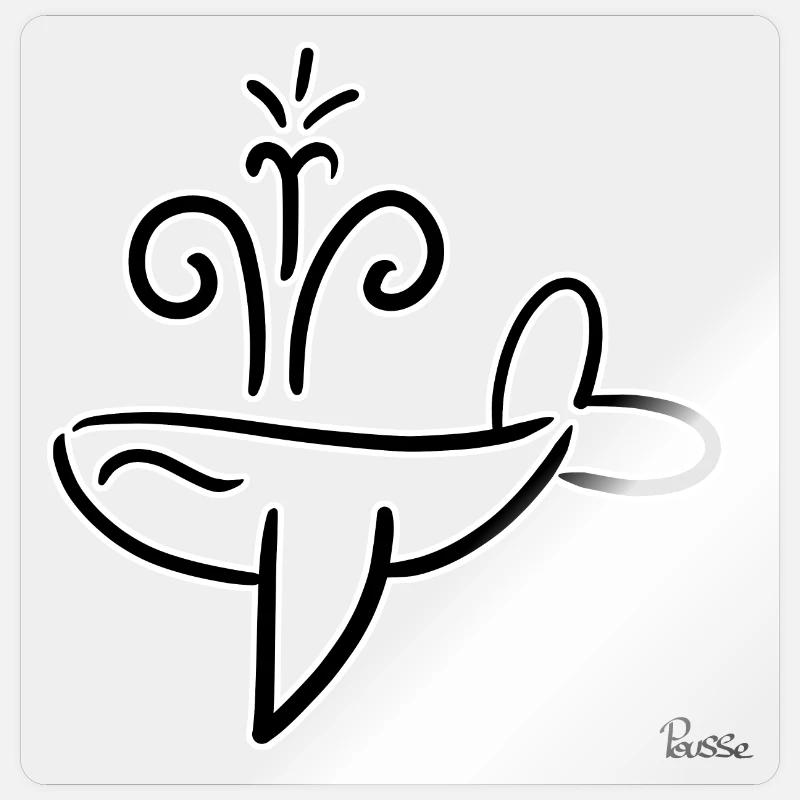 Wal! Von Pousse2Bamboo ! - Sticker Größe S (10 x 10 cm) - Transparent glänzend