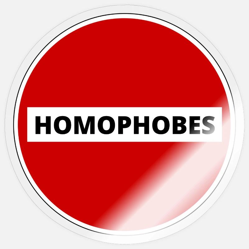 HOMOPHOBES INTERDITS - Sticker taille S (10 x 10 cm) - brillant transparent
