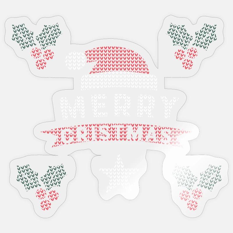 Strick weihnachtsmann - Sticker Größe S (10 x 10 cm) - Transparent glänzend