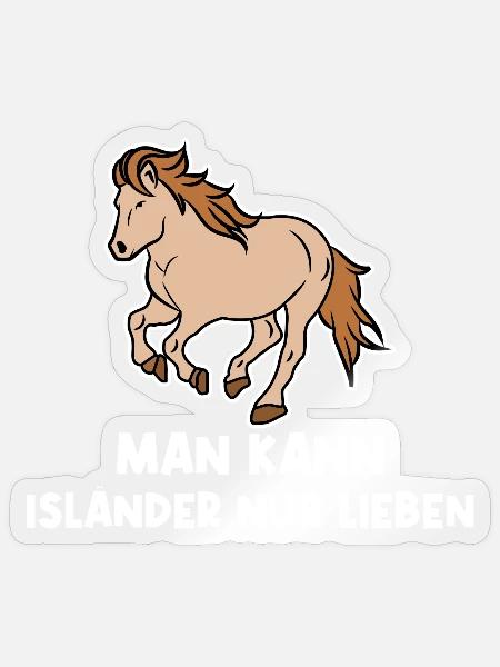 Cool Islandpferde Statement Pferdenarr Galopp - Sticker Größe S (10 x 10 cm) - Transparent glänzend