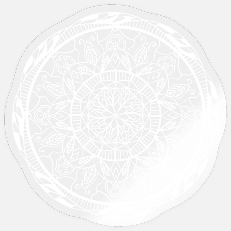 Mandala - Sticker taille S (10 x 10 cm) - brillant transparent