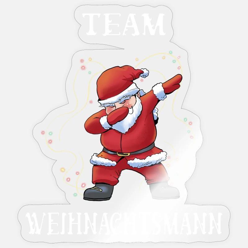 Team Weihnachtsmann - Sticker Größe S (10 x 10 cm) - Transparent glänzend