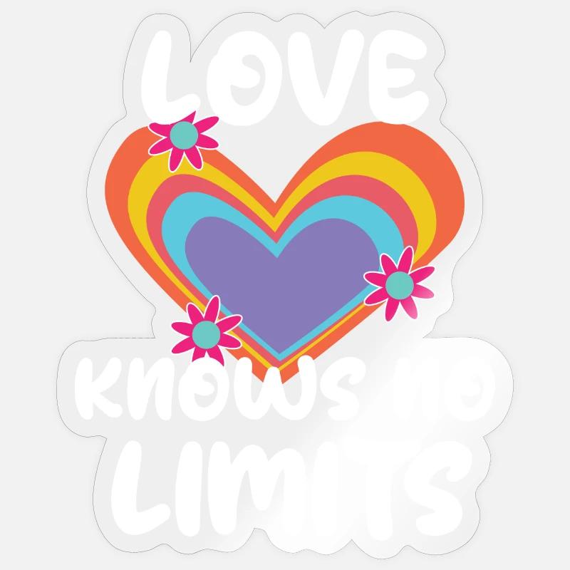 Egalité Amour Coeur Relation Lgbt - Sticker taille S (10 x 10 cm) - brillant transparent