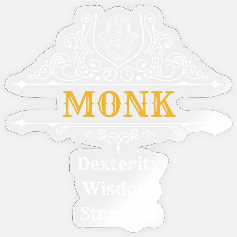 Monk | Dungeons n Dragons, DSA, RPG - Sticker size S (10 x 10 cm) - transparent glossy