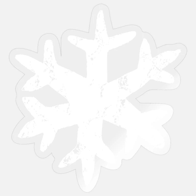 cool snowflake shabby chic - Sticker size S (10 x 10 cm) - transparent glossy