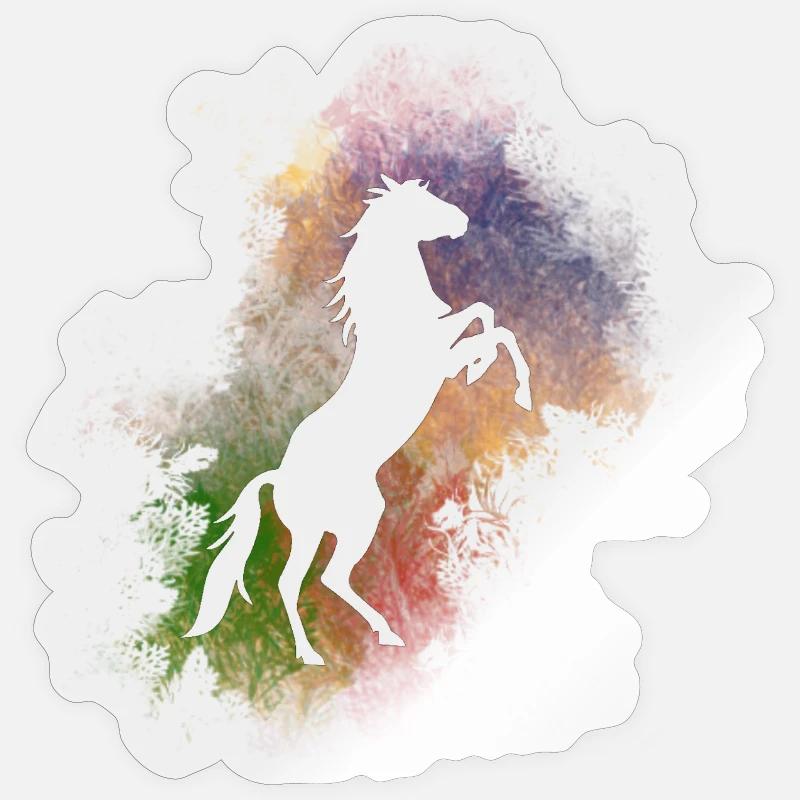 Schattenpferd Rauchfarben - Sticker Größe S (10 x 10 cm) - Transparent glänzend