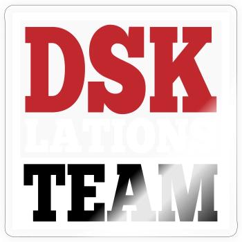 Deeskalationsteam DSKlations Team Farben änderbar - Sticker Größe S (10 x 10 cm) - Transparent glänzend - Vorne