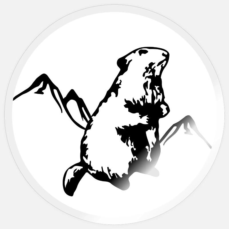 Murmeltier Sticker Größe S (10 x 10 cm)