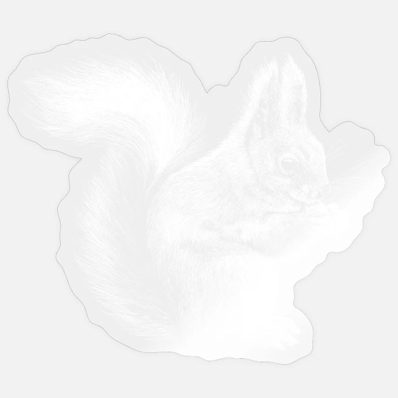 Écureuil - Sticker taille S (10 x 10 cm) - brillant transparent