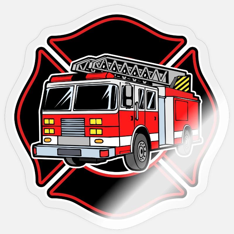 Rescuer fire engine fire brigade professional fire brigade Sticker size S (10 x 10 cm)