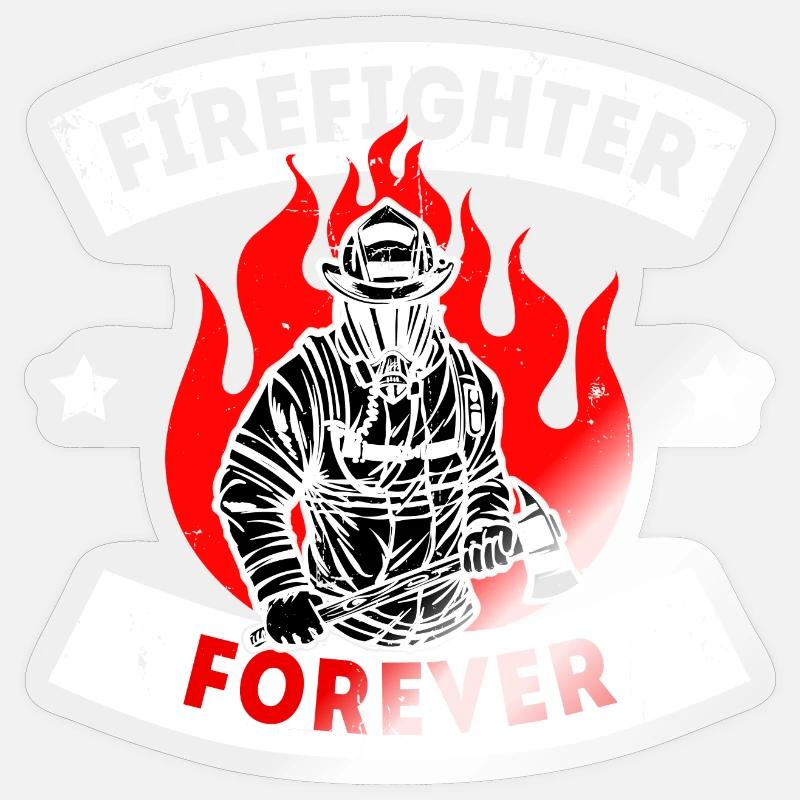 Déclaration des pompiers professionnels - Sticker taille S (10 x 10 cm) - brillant transparent