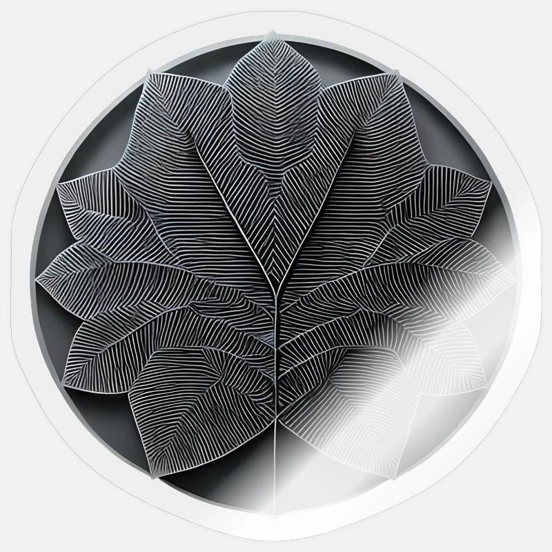 Linear Leaf Nocturnal - Sticker size S (10 x 10 cm) - transparent glossy