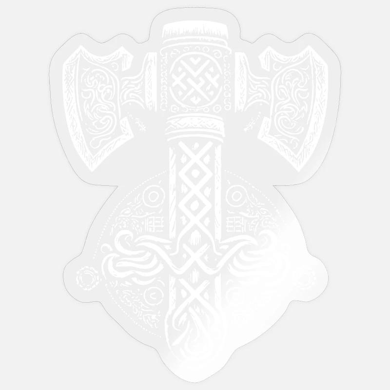 Symbol der Wikinger Mjöllnir - Sticker Größe S (10 x 10 cm) - Transparent glänzend