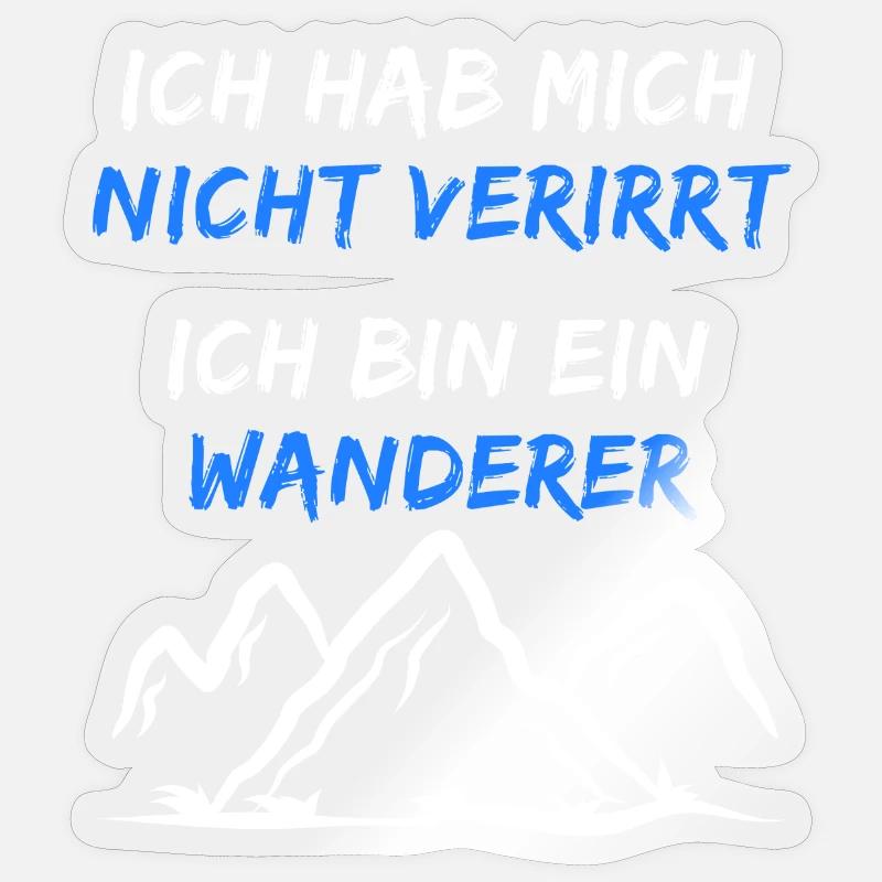 Berggipfel Wanderwege Statement Wandern Wanderer - Sticker Größe S (10 x 10 cm) - Transparent glänzend