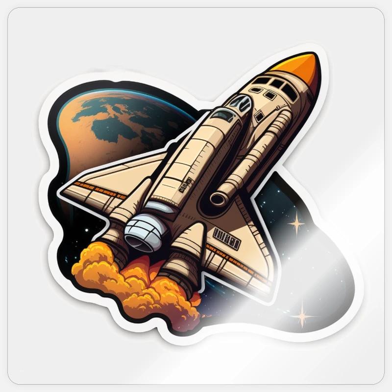 Space Rocket Sticker Größe S (10 x 10 cm)